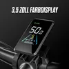A close-up of an electric bike's digital display showing speed and battery level. Produktbild-Vorschau