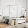 vidaXL Kinderbett Weiß 2x(70x140) cm Massivholz Kiefer Produktbild-Vorschau 2
