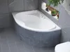 A modern bathroom with a corner bathtub. Produktbild-Vorschau