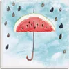 ARTland Leinwandbild Sommer Melonen Regen Größe: 70x70 cm Produktbild-Vorschau 1