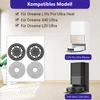 A collage showing spare parts for robotic vacuum cleaners and images of the compatible models. Produktbild-Vorschau