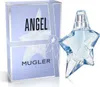 A box of Thierry Mugler Angel Edp Spray Refillable perfume and the perfume bottle. Anteprima dell’immagine prodotto
