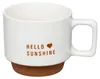 Zestaw 4 porcelanowych kubków HELLO na metalowym stojaku, 4 Podgląd zdjęcia produktu 8