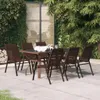 vidaXL 7dílný zahradní jídelní set hnědý a černý Náhled obrázku produktu 2