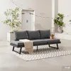 home24 Loungesofa - Aluminium / Polyester - Grau / Produktbild-Vorschau 2