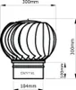 A technical drawing of a rotating chimney cap with dimensions indicated. Produktbild-Vorschau