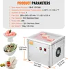 A product image showing a stainless steel ice cream roll maker with product parameters and sample ice cream dishes. Anteprima dell’immagine prodotto