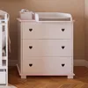 ZEE Přebalovací komoda 83x87x49 cm Bílá Růžová SRDCE s Náhled obrázku produktu 3