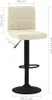 A cream-colored bar stool with dimensions indicated by measurement lines and text. Náhled obrázku produktu