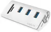 LogiLink USB 3.0 Hub + mit Kartenleser 3-Port silber Produktbild-Vorschau 2