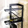 DanDiBo Stojan na víno kovový čierny rohový nástenný 70 cm Náhľad obrázku produktu 6