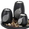 Relaxdays Teelichthalter Set mit Tablett & Steinen,  Ø 19,5 Produktbild-Vorschau 6