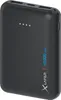 A black Xlayer power bank with a brushed metal texture is shown at a slight angle against a light gray background. Produktbild-Vorschau
