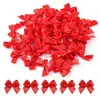 100 Mini-Schleifen aus rotem Band, 2,5 cm, selbstklebend, Produktbild-Vorschau 1