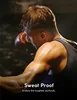 A boxer in mid-punch, sweating, wearing earbuds. Voir les images du produit