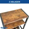 Close-up of a wooden shelf with a black metal frame, part of a wine rack. Produktbild-Vorschau