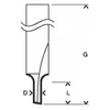 Diagram showing dimensions of a tool. Produktbild-Vorschau