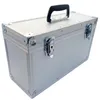 A silver aluminum case with a black handle and chrome latches, shown against a white background. Produktbild-Vorschau