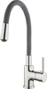 A kitchen faucet with a flexible gray hose and a silver base. Anteprima dell’immagine prodotto