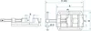 Technical drawing of a vise with dimensions labeled. Voir les images du produit