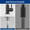 Kaltwasserhahn 360° drehbar, Edelstahl, schwarz – für Produktbild-Vorschau 6