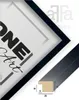 A framed picture with a profile view of the frame and a diagram showing the frame's dimensions. Anteprima dell’immagine prodotto