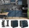 Meuble cuisine Vicco Fame-Line Bleu foncé brillant 80cm Voir les images du produit 3