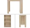 A collage of images showing a bar table from different angles, including a front view of the table with a shelf and a side view of the shelf unit. Náhled obrázku produktu