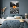 MuchoWow® Poster Blumen - Schwarz - Weiß - Orange 80x120 cm Produktbild-Vorschau 4