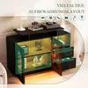 OKWISH Buffet - Vitrine avec LED et Portes Vitrées, Meuble Voir les images du produit 6