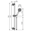 Technical drawing of a shower set with dimensions. Produktbild-Vorschau