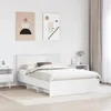vidaXL Bettrahmen mit Kopfteil Weiß 140 x 200 cm Produktbild-Vorschau 3