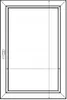 A diagram of a window with measurement lines. Produktbild-Vorschau