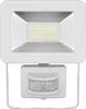 A white LED floodlight with a motion sensor attached below. Produktbild-Vorschau