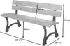 A diagram of a park bench with dimensions indicated. Produktbild-Vorschau