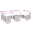 11-tlg. Garten-Sofagarnitur mit Kissen Beige Poly Rattan Produktbild-Vorschau 3