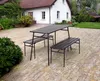 ProGarden 3-tlg. Gartentisch- und Bank-Set Stahl Grau Produktbild-Vorschau 3