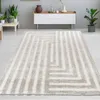 Weicher Hochflor-Teppich mit Linien Muster Gemütlich & Produktbild-Vorschau 1