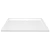 A white shower tray with a textured surface and a drain hole. Produktbild-Vorschau