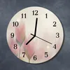 Glasuhr Wanduhr Küchenuhr Echt-Glas 30fi cm Blumen rosa Produktbild-Vorschau 2