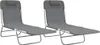 Two grey foldable sun loungers are shown against a white background. Produktbild-Vorschau