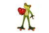 A figurine of a green frog holding a red heart. Produktbild-Vorschau