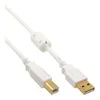 InLine USB 2.0 Kabel, A an B, weiß / gold, mit Ferritkern, Produktbild-Vorschau 3