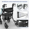 ELONEO 2in1 Rollstuhl Rollator faltbar und leicht mit Sitz, Produktbild-Vorschau 14