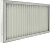 A white pleated air filter in a white frame. Produktbild-Vorschau