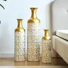 okwish 3-teiliges Metallvasen Standvasen-Set Blumenvase Produktbild-Vorschau 2