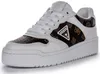 A single white and brown Guess sneaker is shown against a white background. Produktbild-Vorschau