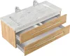 Badmöbel Marmor Carrara White YAMO 130 cm 2 Hahnlöcher Produktbild-Vorschau 2
