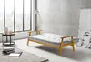 SalesFever Schlafsofa Klappsofa 190 cm mit Holzgestell in Honigton und weißem Polster in Gesamtansicht. Produktbild-Vorschau