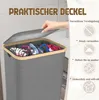 XINZI 140L Wäschekorb mit Deckel Wäschesammler 3 Fächer Produktbild-Vorschau 3
